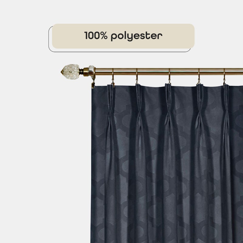 ACHIM Windsor Room Darkening Pinch Pleat Panel Window Curtains - 34 x 84 Inch (Navy) - Polyester Soft Window Panel Blackout Drapes - Pleated Window Shades for Bedroom & Living Room Home Decor - Image 3